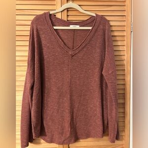 Cherish V-neck loose knit sweater
